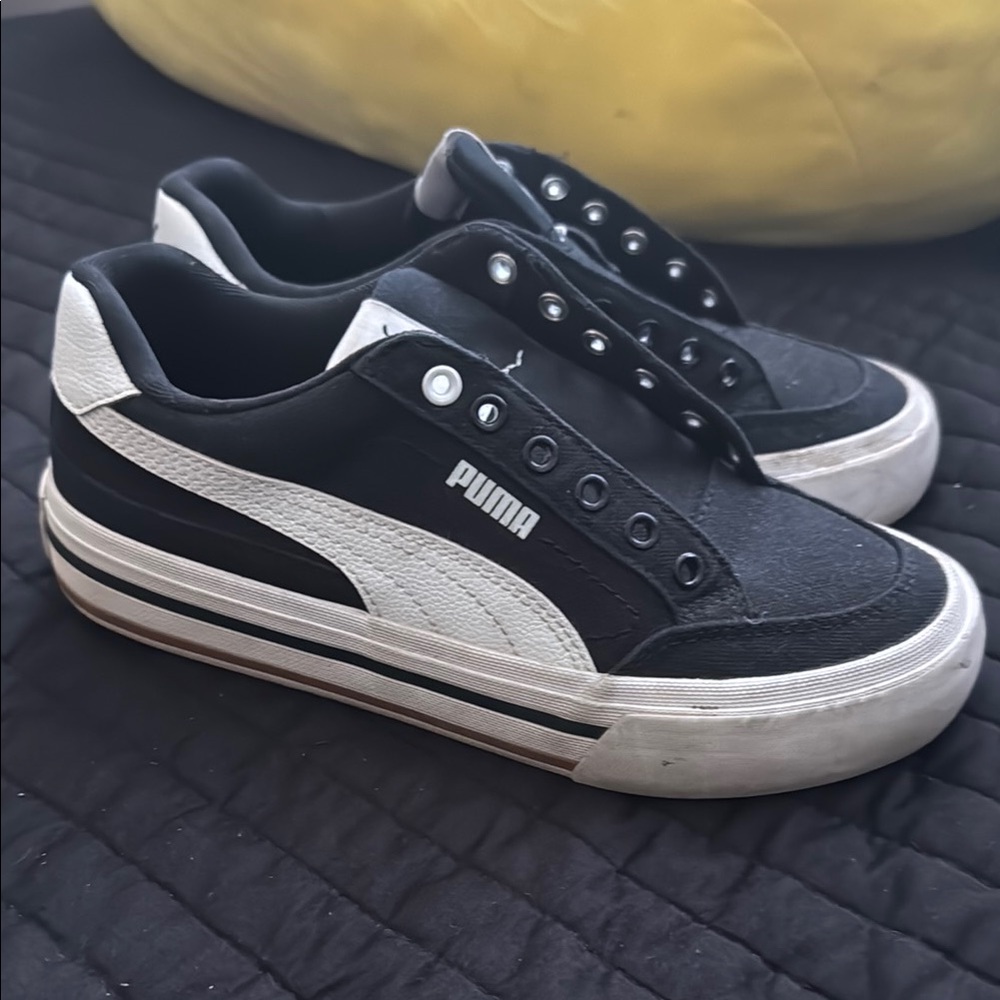 Puma Kids Black and White Sneakers